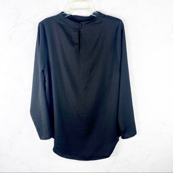 [H&M] Black Crepe Mock Neck Blouse - Picture 3 of 4